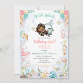 Meerjungfrau Splash unter dem Party des Meerespool Einladung (Vorderseite)