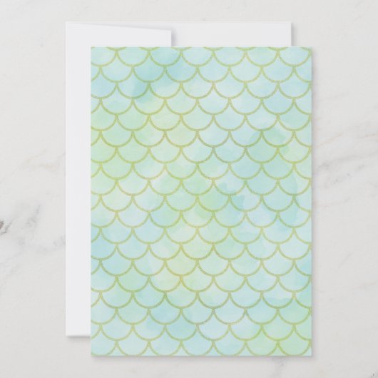 Meerjungfrau Splash unter dem Party des Meerespool Einladung (Rückseite)