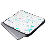 Meerjungfrau-Spritzen-aquamarine lila Laptop-Hülse Laptopschutzhülle (Vorne Knopf)