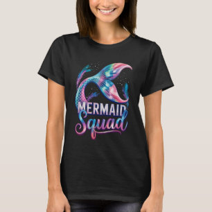 Meerjungfrau-Squad mit farbenfrohen Schwanz Fantas T-Shirt