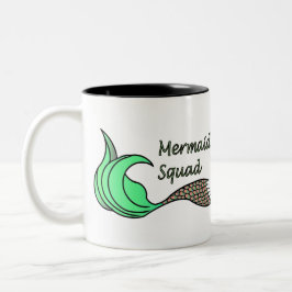 Meerjungfrau Squad Orange und Grün. Zweifarbige Tasse
