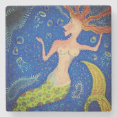 Meerjungfrau Steinuntersetzer (Vorderseite)