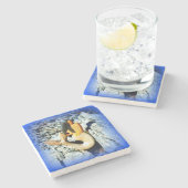 Meerjungfrau Steinuntersetzer (Seitenansicht)