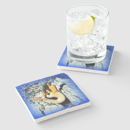 Meerjungfrau Steinuntersetzer (Seitenansicht)