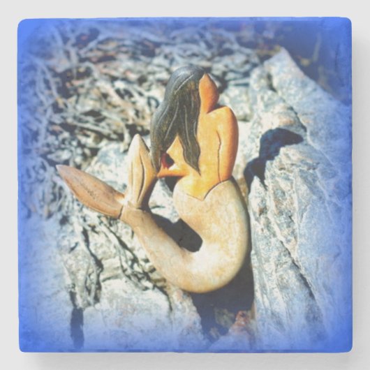 Meerjungfrau Steinuntersetzer (Vorderseite)