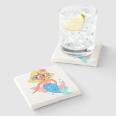 Meerjungfrau Steinuntersetzer (Seitenansicht)