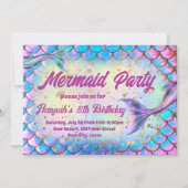 Meerjungfrau Stil Geburtstag Einladung (Vorderseite)