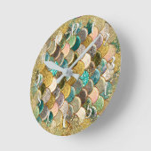 Meerjungfrau stuft multi FarbGlitzer bezauberndes Runde Wanduhr (Winkel)