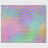 Meerjungfrau stuft Pearlescent Regenbogen unter Geschenkpapier (Flach)