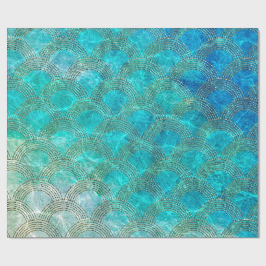 Meerjungfrau stuft Strand-Sommer-Wasser-Seespaß Geschenkpapier (Flach)