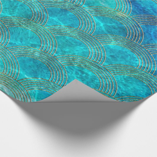 Meerjungfrau stuft Strand-Sommer-Wasser-Seespaß Geschenkpapier (Ecke)