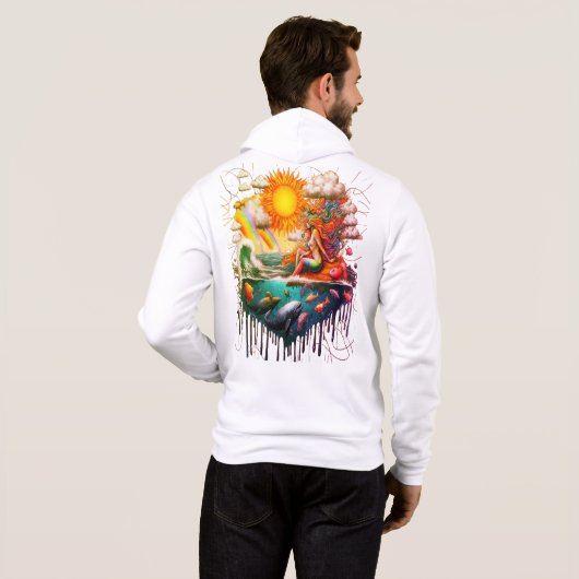 Meerjungfrau Surreal Unterbewusstsein Sun-Kissed M Hoodie (Schwarz voll)