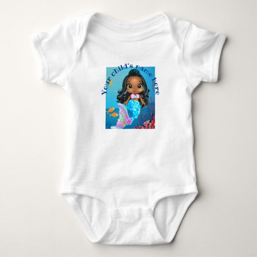 Meerjungfrau-T-Shirt Baby Strampler (Vorderseite)