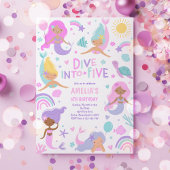 Meerjungfrau taucht in 5. Geburtstag Einladung
