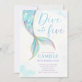 Meerjungfrau taucht in 5. Geburtstagsparty Einladung