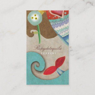 Meerjungfrau Teddybär winkt Visitenkarte