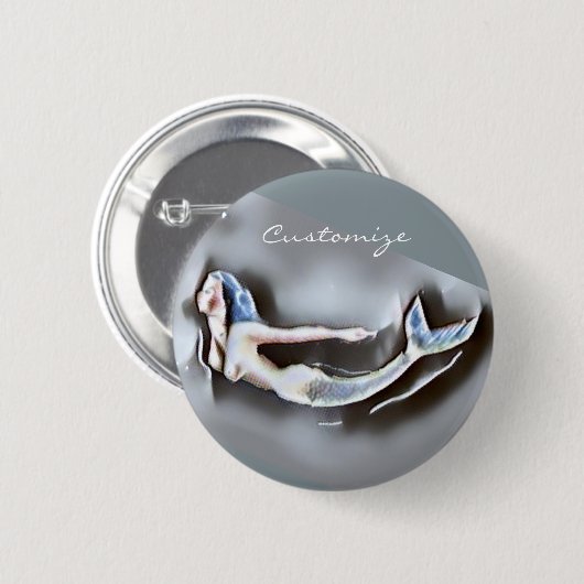 Meerjungfrau Thunder_Cove Grau Button (Vorne & Hinten)