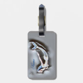 Meerjungfrau Thunder_Cove Grau Gepäckanhänger (Rückseite vertikal)