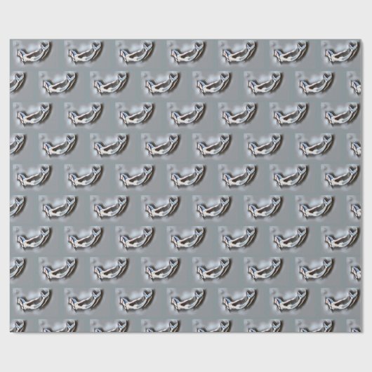 Meerjungfrau Thunder_Cove Grau Geschenkpapier (Flach)