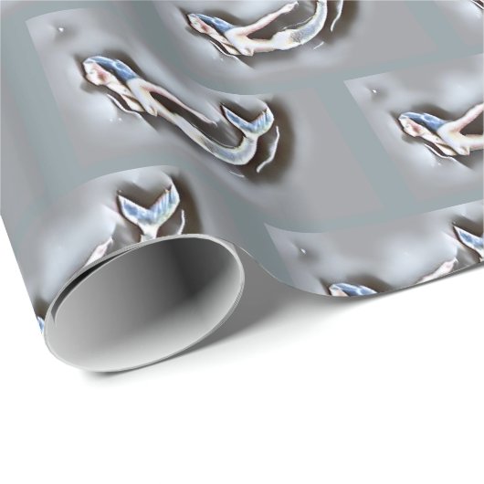 Meerjungfrau Thunder_Cove Grau Geschenkpapier (Rolleneckpunkt)