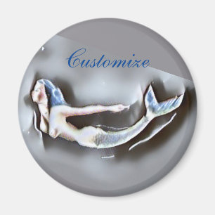 Meerjungfrau Thunder_Cove Grau Magnet