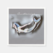 Meerjungfrau Thunder_Cove Grau Serviette (Vorderseite)