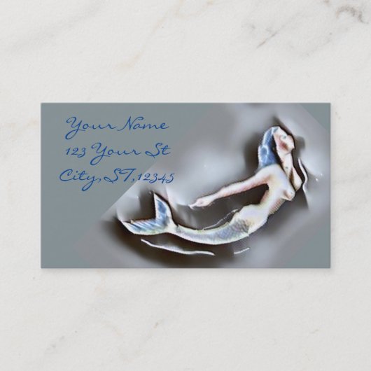 Meerjungfrau Thunder_Cove Grau Visitenkarte (Vorderseite)