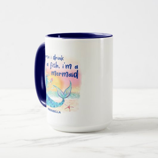 Meerjungfrau Tropischer Strand Farbe Tasse (Vorderseite Links)