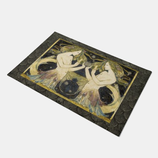 Meerjungfrau-Tür-Matte Fußmatte (Schrägansicht)