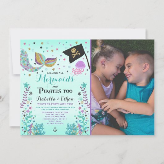 Meerjungfrau-u. Einladung (Vorderseite)