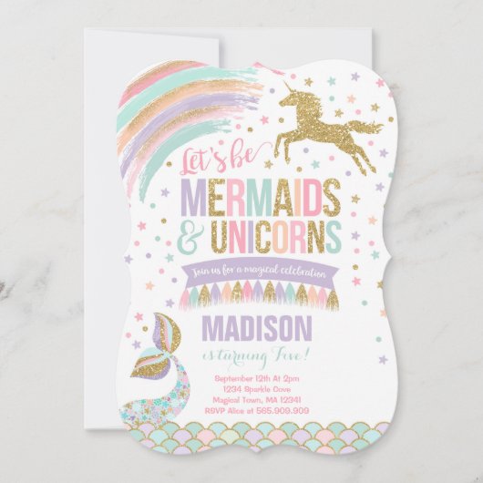 Meerjungfrau u. einladung (Vorderseite)