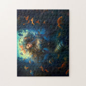 Meerjungfrau umgeben von Fantasy-Gemäldefischen Puzzle (Vertikal)