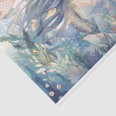 Meerjungfrau umgeben von Fisch und Seetang Seidenpapier (Ausschnitt)