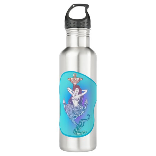 Meerjungfrau und Anchor Edelstahlflasche (Vorderseite)