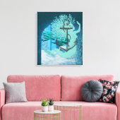 Meerjungfrau und Anchor Leinwand Art (Insitu (Wohnzimmer))