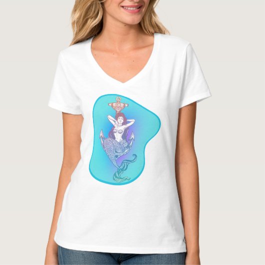 Meerjungfrau und Anchor T-Shirt (Vorderseite)