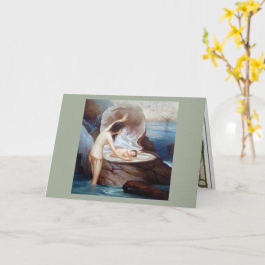 Meerjungfrau und Baby Karte (Gelbe Blume)