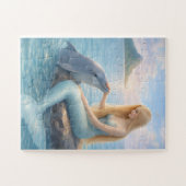 Meerjungfrau und Delfin Freunde Puzzle (Horizontal)