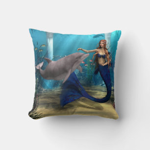 Meerjungfrau und Delfin Kissen
