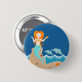 Meerjungfrau und Delfine Button (Vorne & Hinten)