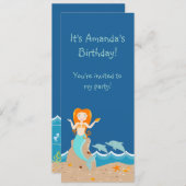 Meerjungfrau und Delfine Einladung (Vorne/Hinten)