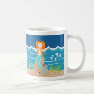 Meerjungfrau und Delfine unter der Geburtstagspart Kaffeetasse