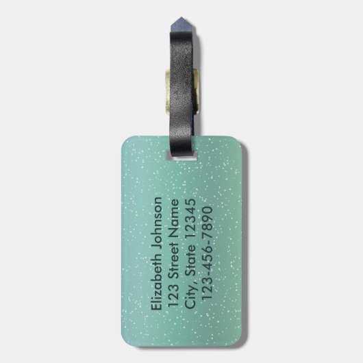 Meerjungfrau und Delphin addieren Namen und Gepäckanhänger (Rückseite vertikal)