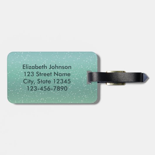 Meerjungfrau und Delphin addieren Namen und Gepäckanhänger (Rückseite horizontal)