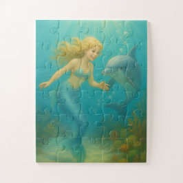 Meerjungfrau und Delphin Kinder 30 übergroße Teile Puzzle