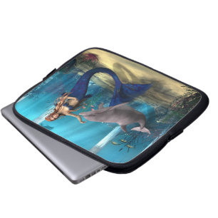 Meerjungfrau und Delphin Laptopschutzhülle