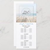 Meerjungfrau und Delphinfrüchte Menükarte (Vorne/Hinten)