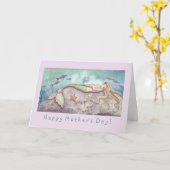 Meerjungfrau-und der Baby-Mutter Tageskarte Karte (Gelbe Blume)