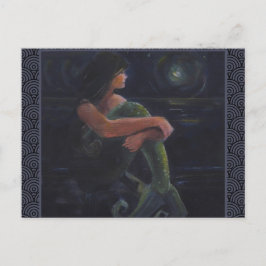 Meerjungfrau und der Mond Postkarte