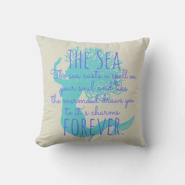 Meerjungfrau und die Wasserratte Nautische Hütte Kissen (Vorderseite)